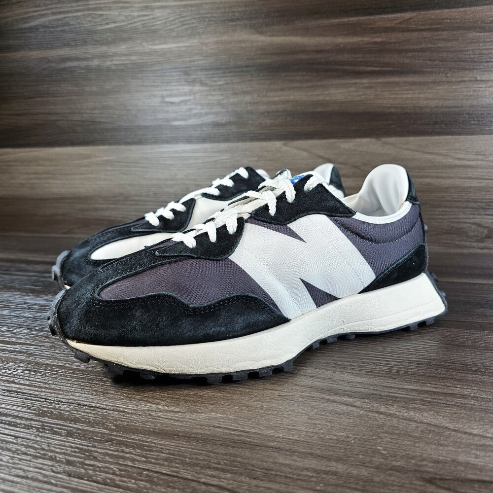 New Balance 327 Black White Gray Athletic Shoes Sneakers U327LC - Men's Size 9.5